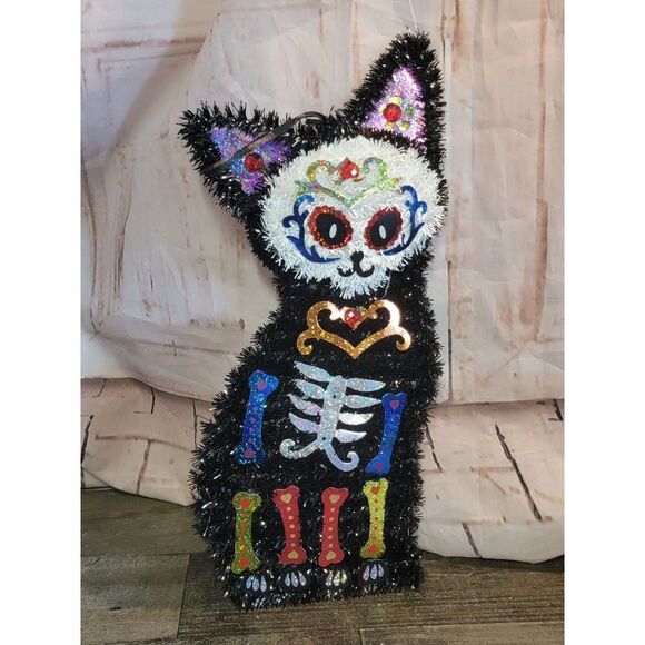 Halloween day of the dead cat sign decor - Picture 1 of 4
